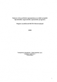 Výzkum vlivu politické reprezentace na výběr projektů Společného regionálního operačního programu Severozápad