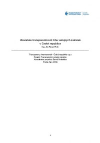 Ukazatele transparentnosti trhu veřejných zakázek v České republice